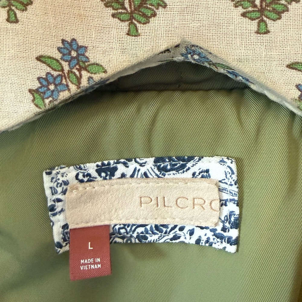 Anthropologie Pilcro green Quilted jacket Coat Sz large - Picture 11 of 15